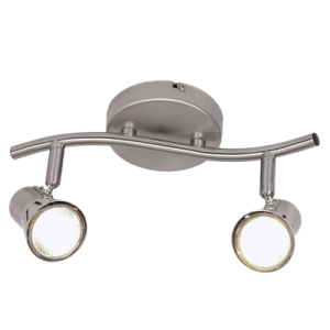 Bright Star Lighting - Two Satin Chrome Spotlight On Round Base