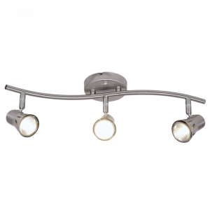 Bright Star Lighting - Three Satin Chrome Spotlight On Round Base