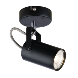 Bright Star Lighting - Black Metal and Polished Chrome Spotlight - S