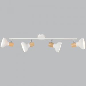 Bright Star Lighting - White Metal with Wood Finish and Polished Chrome Spotlight - XL