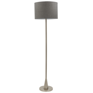 Bright Star Lighting - Floor Standing Lamp With Grey Fabric Shade