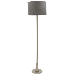 Bright Star Lighting - Floor Standing Lamp With Grey Fabric Shade