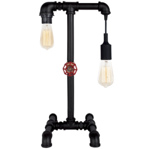 Bright Star Lighting - Plumbing Themed Retro Metal Table Lamp