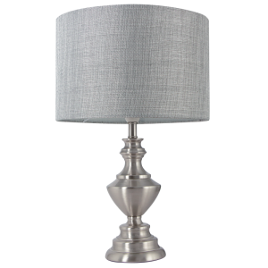 Bright Star Lighting - Polished Chrome Table Lamp With Smoke Fabric Shade