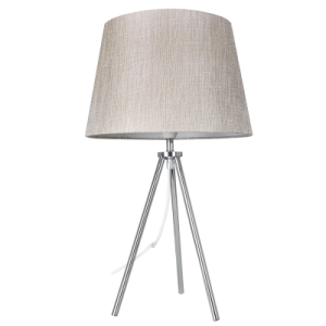 Bright Star Lighting - Polished Chrome Table Lamp With Champagne Fabric Shade