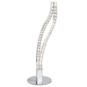 Bright Star Lighting - 8 Watt Stainless Steel and Crystal LED Table Lamp