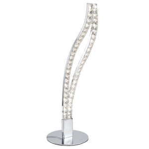 Bright Star Lighting - 8 Watt Stainless Steel and Crystal LED Table Lamp