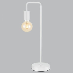 Bright Star Lighting - Curved Retro Aluminium Table Lamp - White