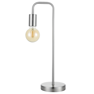 Bright Star Lighting - Curved Retro Aluminium Table Lamp - Silver