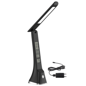 Bright Star Lighting - 5 Watt Rechargeable LED Table Lamp With Time &amp; Date