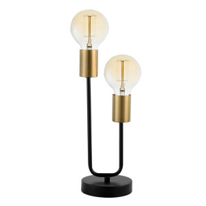 Bright Star Lighting - 2 Arm Metal Table Lamp In Assortment Of Colours - Black Brass