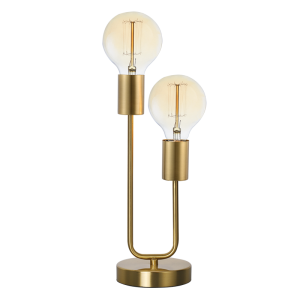 Bright Star Lighting - 2 Arm Metal Table Lamp In Assortment Of Colours - Brass