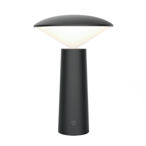 Bright Star Lighting - 4 Watt Rechargeable Mini LED Table Lamp with Touch Control Switch - Black