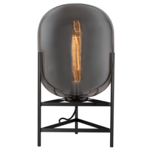 Bright Star Lighting - Metal Table Lamp with Smoke Colour Glass