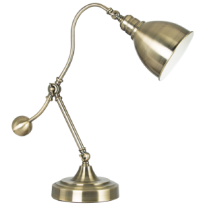 Bright Star Lighting - Curved Antique Brass Table Lamp