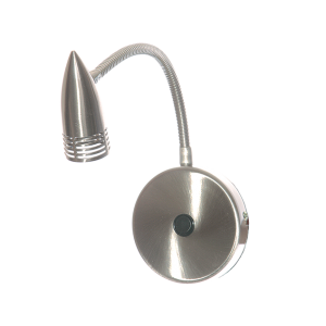 Bright Star Lighting - Satin Chrome Wall Fitting with Flexible Bullet Shape Arm and Switch