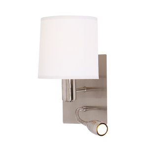 Bright Star Lighting - LED White Shade on Satin Chrome Wall Bracket