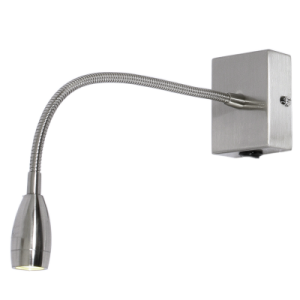 Bright Star Lighting - Satin Chrome Wall Fitting with Gooseneck Arm