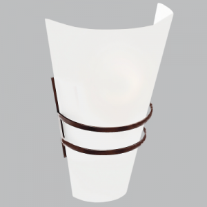 Bright Star Lighting - Brown Metal Wall Bracket with Frosted Glass