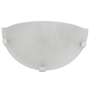 Bright Star Lighting - Large Metal Base Ceiling Fitting with Alabaster Glass and White Clips - S