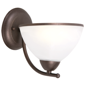 Bright Star Lighting - Black / Brown Up Facing Metal Wall Bracket with Alabaster Glass