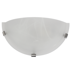 Bright Star Lighting - Metal Base Ceiling Fitting with Alabaster Glass and Silver Clips - S