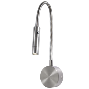 Bright Star Lighting - 3 Watt LED Slimline Flexible Bedside Wall Light - Silver