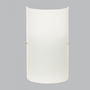 Bright Star Lighting - White Glass Wall Bracket with Polished Chrome Clips