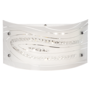 Bright Star Lighting - Square Polished Chrome Ceiling Fitting With White Patterned Glass - S
