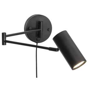 Bright Star Lighting - Flexible and Sleek Bedside Wall Light with Swivel Head - Matt Black