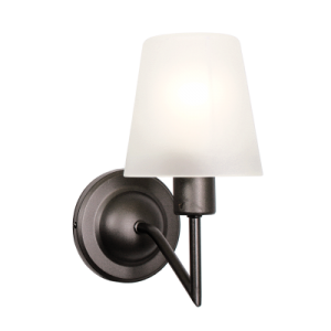 Bright Star Lighting - Charcoal Colour Up Facing Metal Wall Bracket with Frosted Glass