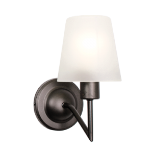 Bright Star Lighting - Charcoal Colour Up Facing Metal Wall Bracket with Frosted Glass
