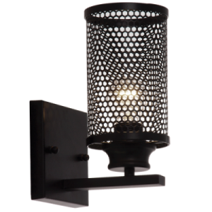 Bright Star Lighting - Mesh Design Up Facing Black Metal Wall Bracket