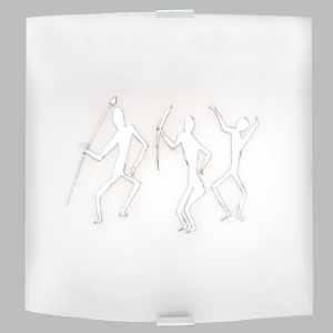 Bright Star Lighting - Decorative Caveman Styled Frosted Glass Wall Bracket with Chrome Clips