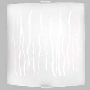 Bright Star Lighting - Decorative Wavy Frosted Glass Wall Bracket with Polished Chrome Clips