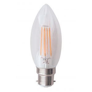 Bright Star Lighting - 4-5 Watt B22 Candle Fillament Dimmable LED in Cool White