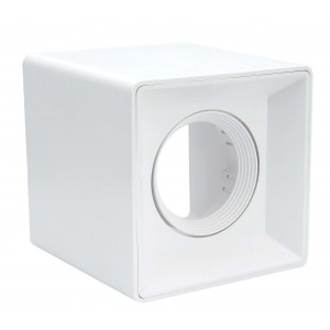 Bright Star Lighting - Surface Mount Square Polycarbonate Down lighter with Fluted Centre - White