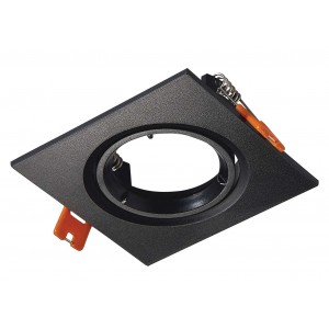 Bright Star Lighting - Straight Square Polycarbonate Downlighter with Bayonet Lock C/O: 70mm - Black