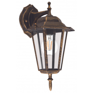 Bright Star Lighting - Down Facing Die Cast Aluminium Lantern - Black / Gold