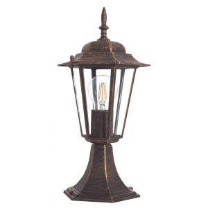 Bright Star Lighting - Die Cast Aluminium Lantern Pillar - Black / Gold