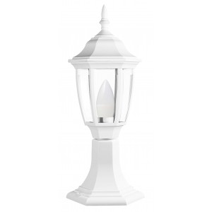 Bright Star Lighting - 6 Panel Polypropylene Pillar Lantern with Beveled Clear Polycarbonate Cover - White