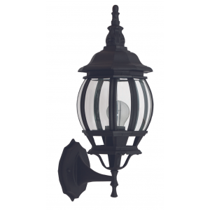 Bright Star Lighting - Die Cast Aluminium Pillar with Curved Bevelled Glass - Black