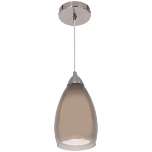Bright Star Lighting - Satin Chrome Pendant with Double Glass - Smoke