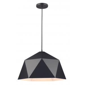 Bright Star Lighting - Metal Pendant with Large Dome - Black