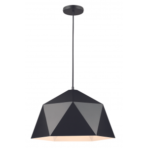 Bright Star Lighting - Metal Pendant with Large Dome - Black