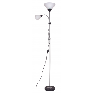 Bright Star Lighting - Black Metal Polished Chrome Floor Lamp