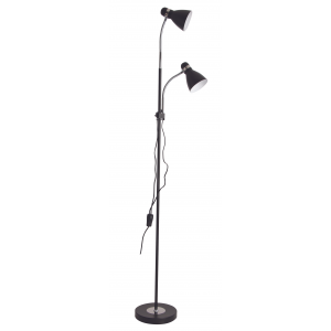 Bright Star Lighting - Black Metal And Polished Chrome Floor Lamp