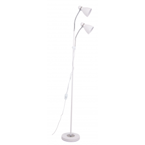 Bright Star Lighting - White Metal And Polished Chrome Floor Lamp