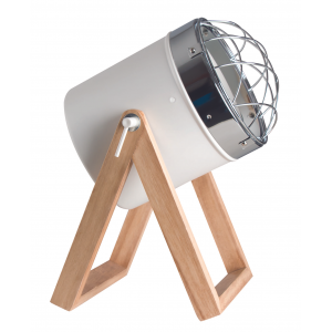 Bright Star Lighting - Polished Chrome And Wood Desk Lamp - White