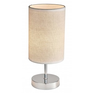 Bright Star Lighting - 28cm Polished Chrome Table Lamp In Assortment Of Shades - Hessian
